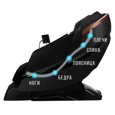 Массажное кресло Méridien Houston (black) c 4D массажем, LCD-дисплеем и акустической системой Surround